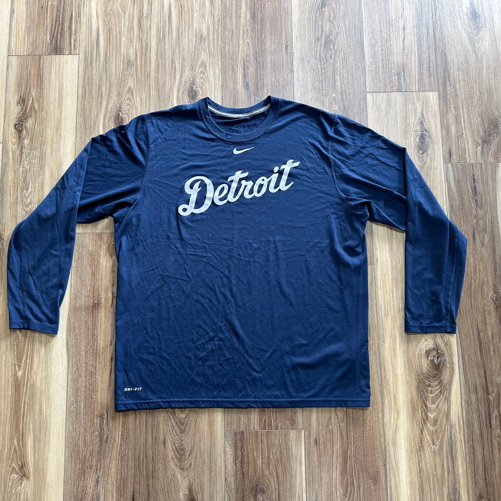 Nike Detroit Tigers Dri-Fit Long Sleeve Shirt, XL