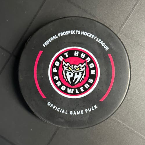 Port Huron Prowlers Hockey 2023-24 Official Game Puck (FPHL)
