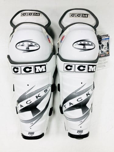 New CCM Pro Tacks hockey shin guards size 14" senior pads ice SR sz knee guard