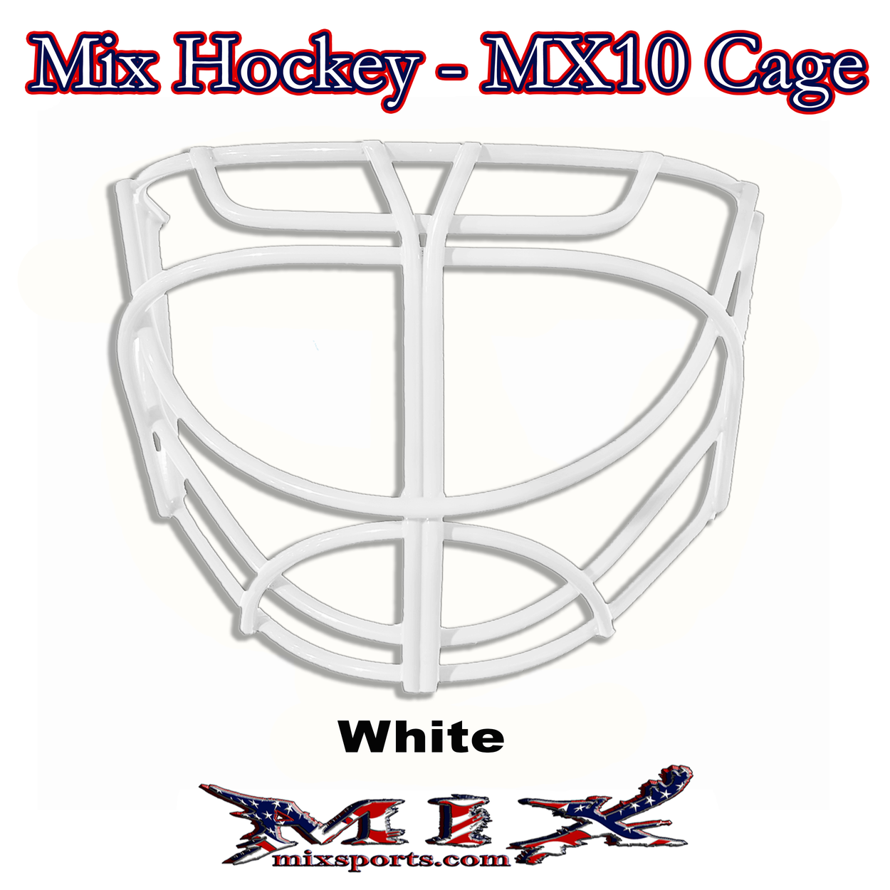 Mix Hockey - MX10 Cat Eye Goalie cage (White) Includes clips and screws