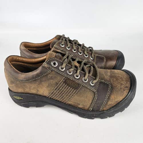 Keen Mens Austin Size 9 Casual Oxford Brown Leather Lace Up Hiking Outdoor Shoe