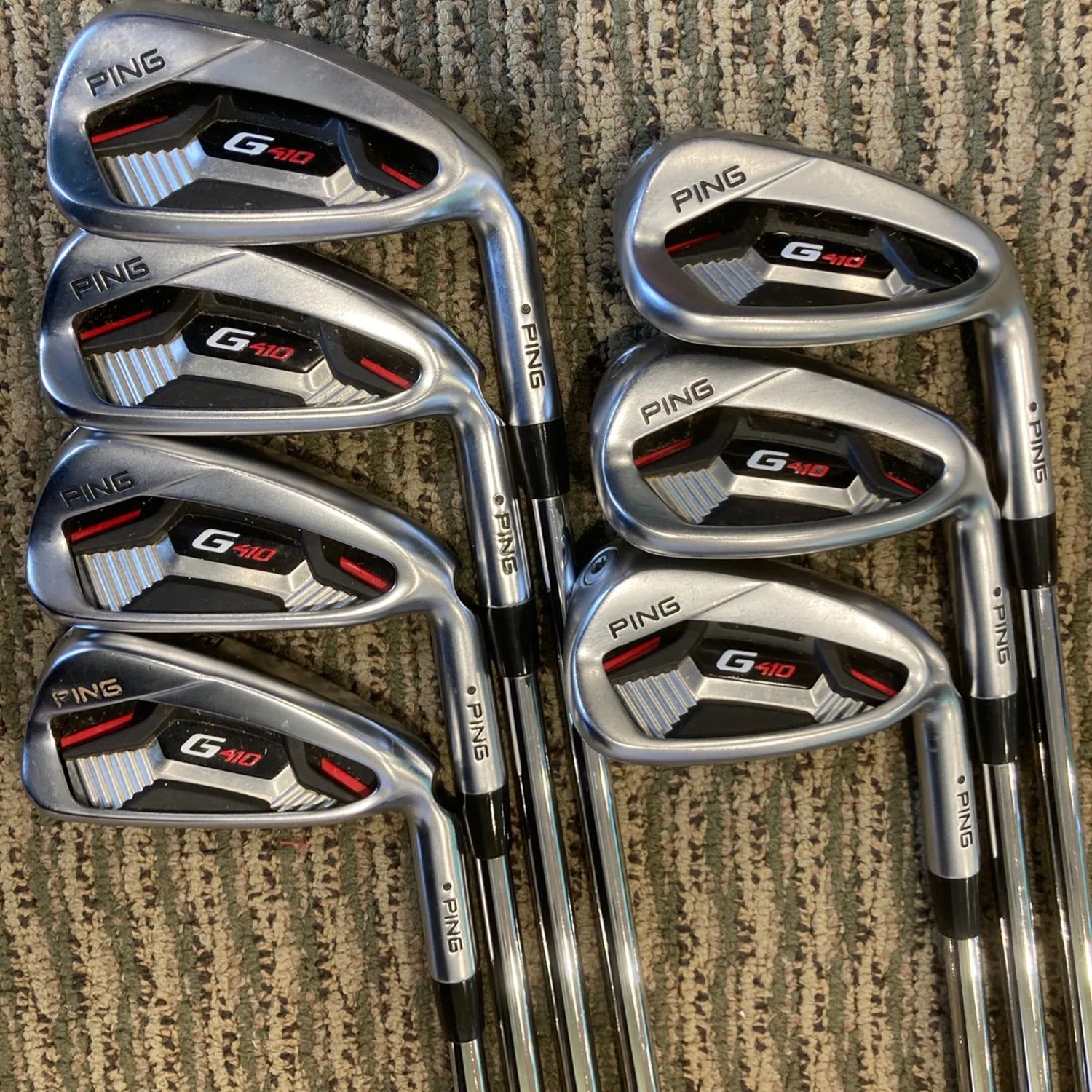 Used Men's Ping G410 Right Handed Iron Set Stiff Flex Steel Shaft