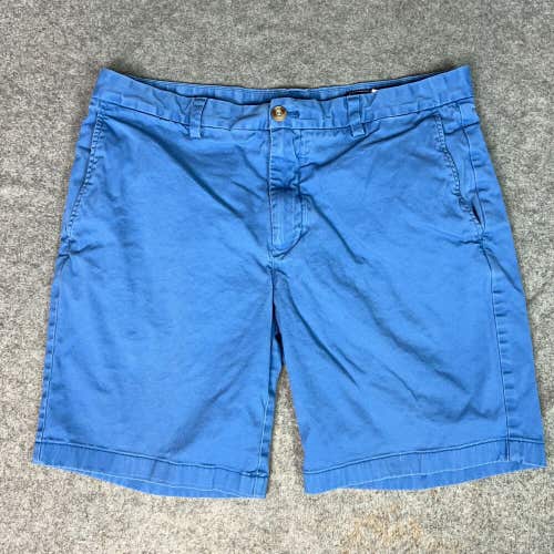 Vineyard Vines Mens Shorts 36 Blue Chino Casual Preppy Solid Cotton Whale 8"