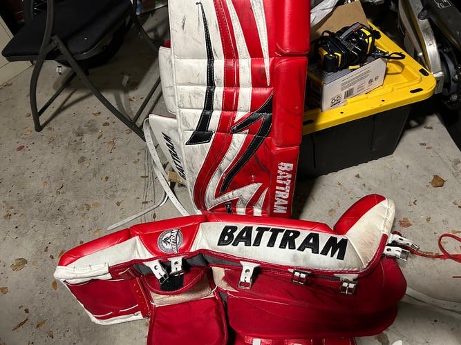 Battram 33+1 custom goalie leg pads.