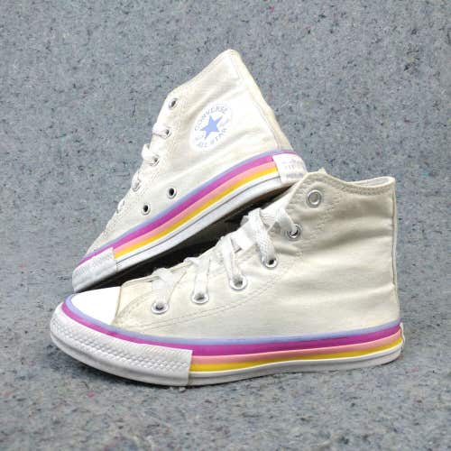 Converse All Star Chuck Taylor Girls Shoes Size 13 Sneakers Canvas White Pink