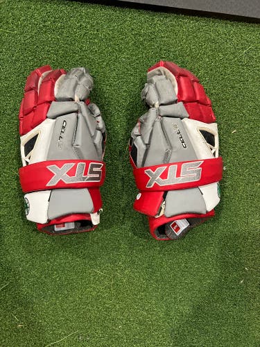 Ohio State Used STX Large Cell IV Lacrosse Gloves