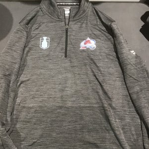 New Gray Team Issued 2023 Colorado Avalanche Playoff 1/4 zip size XL