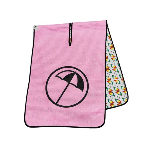 Puma X Arnold Palmer Tour Microfiber Golf Towel (Pink, Umbrellas, 39"x 14") NEW