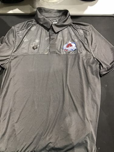 2021 Stanley Cup Playoff Colorado Avalanche Gray Polo Size L or XL