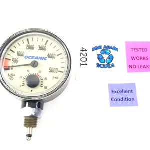 Oceanic 5000 PSI SPG Submersible Pressure Gauge + Thermometer 5,000 Scuba #4201