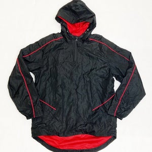 Holloway Weather Resistant Wizard 1/4 Zip Pullover Jacket Men's M Black & Red