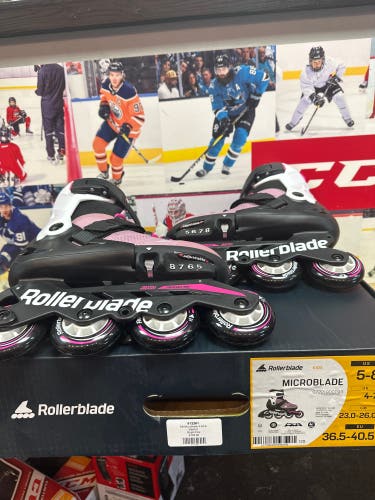 Adjustable Microblade rollerblades size 5-8 pink and white