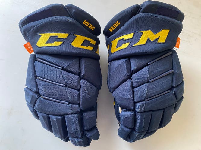 CCM JetSpeed FT1 Pro Stock Hockey Gloves 14” Navy Blue 3221