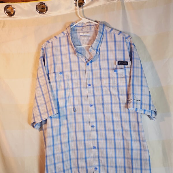 Columbia PFG Omni Shade Blue Airgill Lite Button Front Fishing Shirt Men's  NWT