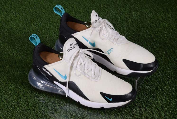 NIKE AIR MAX 270 G GOLF SHOES CLEATS, BLACK/WHITE/DUSTY CACTUS US MENS 9, VGC!!