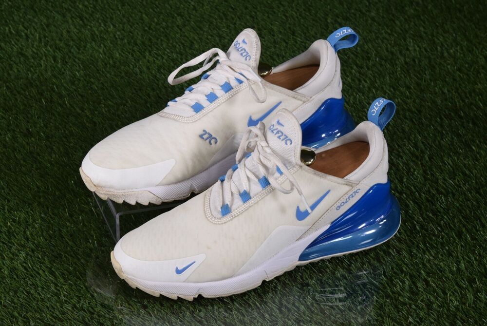 NIKE AIR MAX 270 G GOLF SHOES CLEATS, WHITE BLUE COAST US