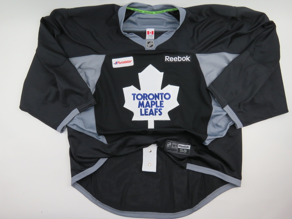 Toronto Maple Leafs Practice Worn Authentic NHL Hockey Jersey Black Size 58 GOALIE