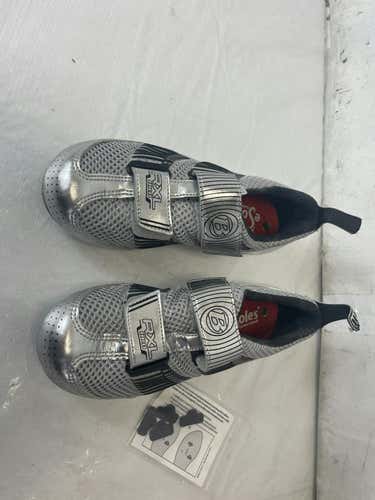 Used Bontrager Rxl Hilo Size 40 (mens 7) Silver Series Carbon Bicycle Shoes - Like New Condition