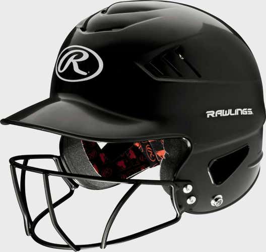 New Rawlings Coolflo Batting Helmet W Facemask Black 6 1 2 - 7 1 2