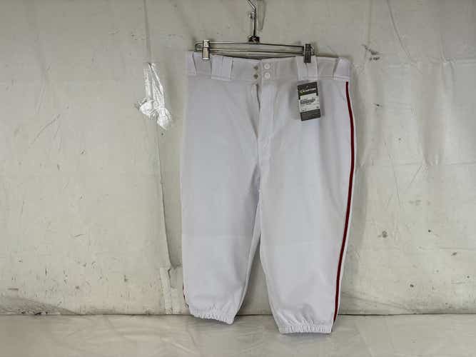 New Easton Knicker Style Mens Lg Piped Baseball And Softball Pants Wht Red
