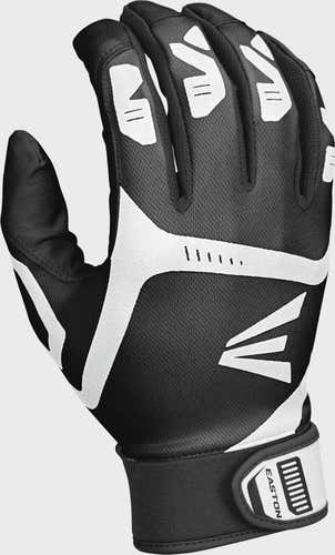 New Easton Gametime Batting Gloves Black Wht Adult Lg