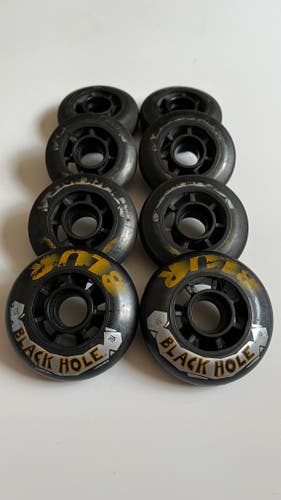 Fair condition ROLLERBLADE BLACK HOLE BLUR 8 Set Outdoor Hockey Wheels