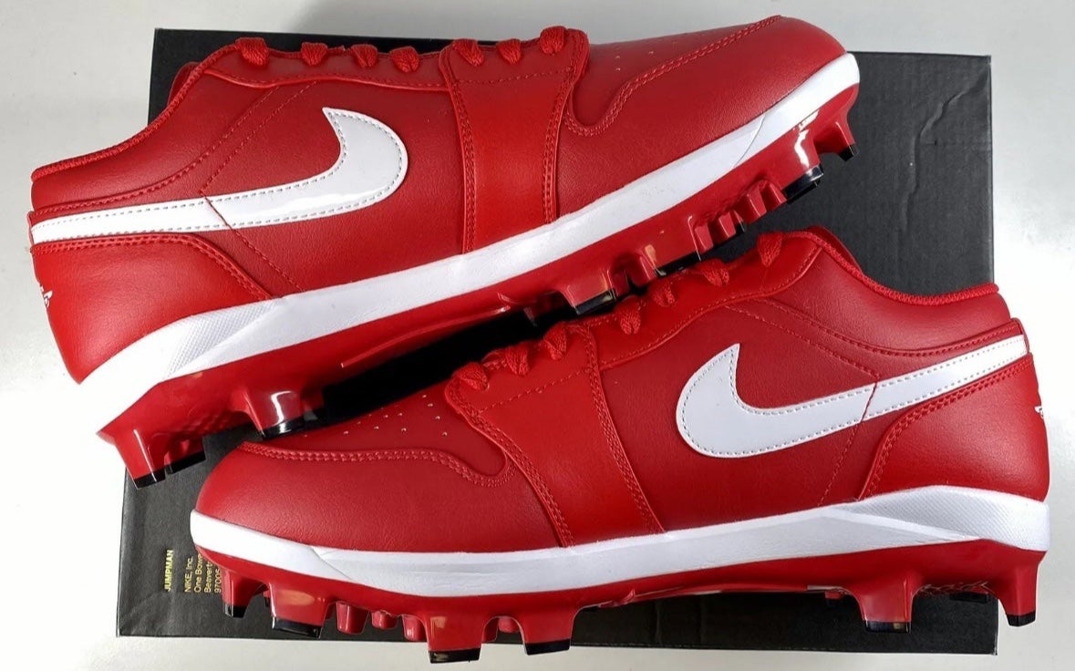 jordan 1 football cleats red