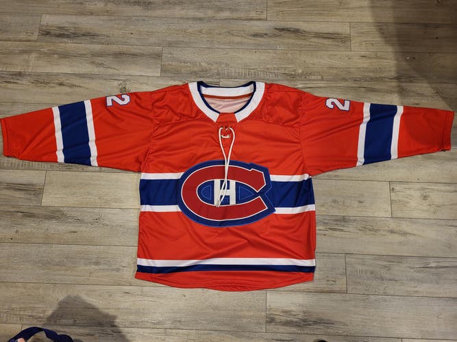 Red New Cole Caufield montreal canadiens Large Adult Unisex Jersey