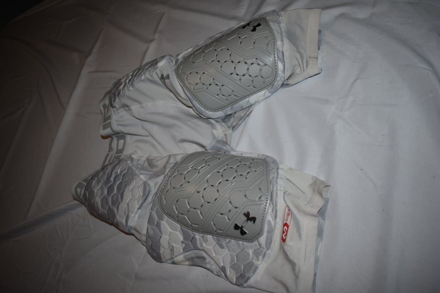 Under Armour Compression HeatGear 5 Pad Hex Girdle with Cup Pocket, White Camo, Adult Medium