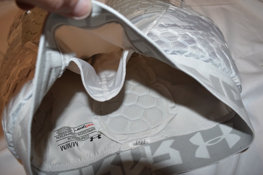 Under Armour Compression HeatGear 5 Pad Hex Girdle with Cup Pocket, White Camo, Adult Medium