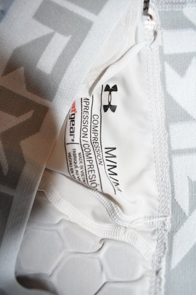 Under Armour Compression HeatGear 5 Pad Hex Girdle with Cup Pocket, White Camo, Adult Medium