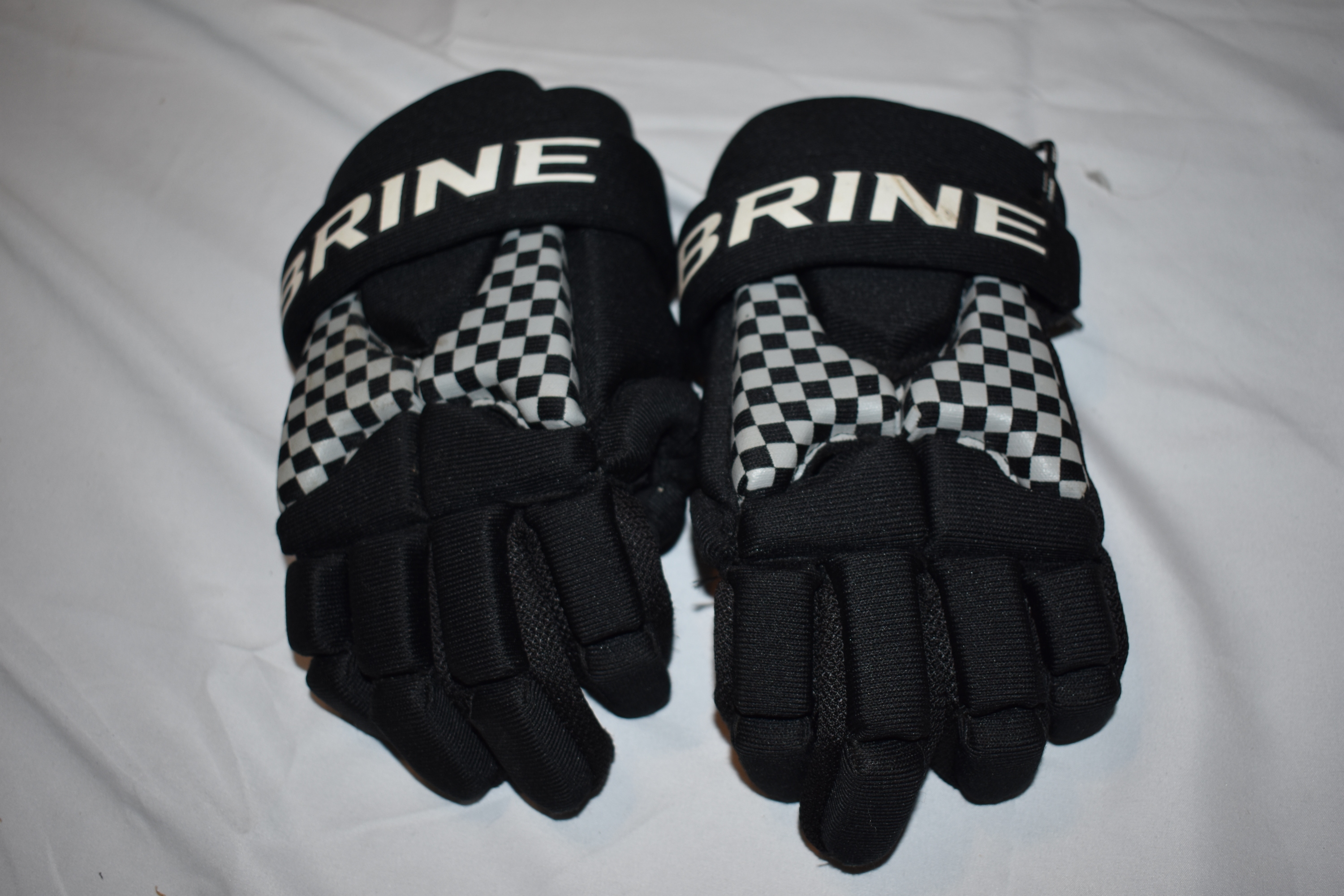Brine Lacrosse Player Gloves, Black/White, 12 Inches