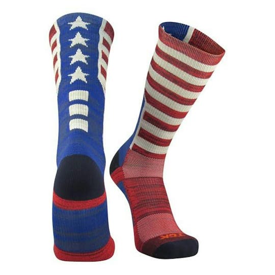 New Heathered Usa Flag Socks Xl
