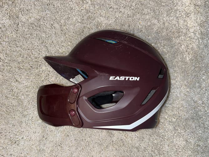 Easton Junior Elite X Batting Helmet W/Jaw Guard - Matte Maroon Color