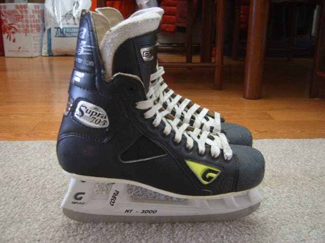Hockey Skates-Great Condition Graf Supra 705 Senior Ice Hockey Skates Sz 6.5R Made in Canada
