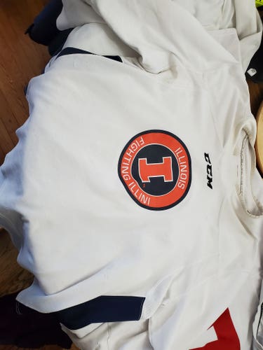 White Used XL Men's CCM Jersey