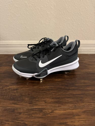 Nike Force Zoom Trout 9 Pro Black/White Metal Cleats Size 9.5 FB2907-001