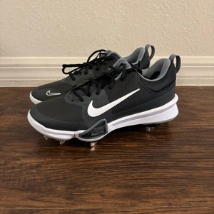 Nike Force Zoom Trout 9 Pro Black/White Metal Cleats Size 8 FB2907-001