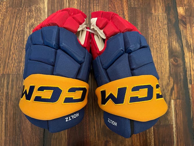 RARE - CCM HGQL 14" - Pro Stock Gloves - New Jersey Devils - Reverse Retro - Holtz