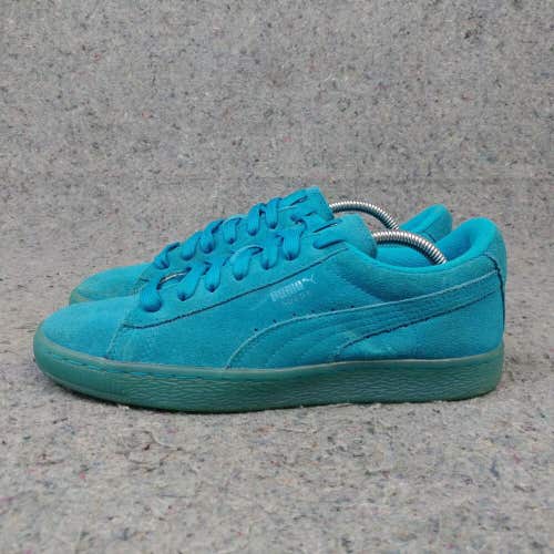 Puma Classic Suede Girls 7Y Shoes Athletic Sneakers Turquoise Blue Low Top