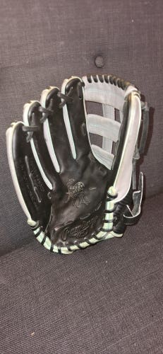 Used Left Hand Throw Rawlings Outfield Heart of the Hide Baseball Glove 12.75"