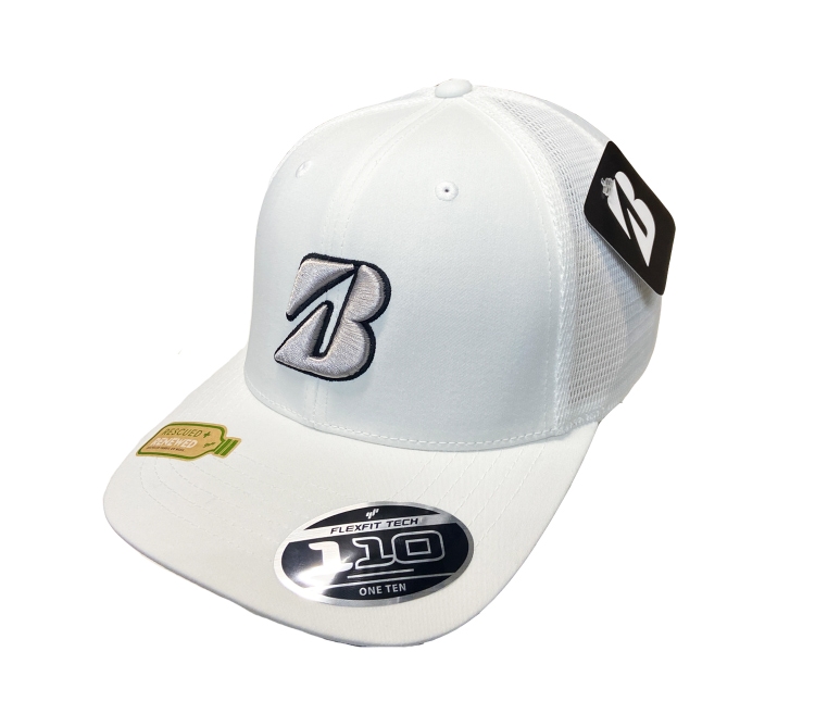 NEW 2024 Bridgestone Golf Eco Mesh White Adjustable Snapback Golf Hat/Cap