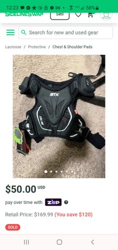 New Medium STX Stallion 500 Shoulder Pads