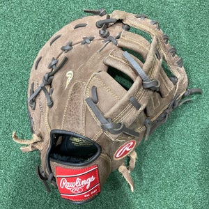 Brown Used Rawlings Player Preferred Right Hand Throw First Base Baseball Glove 12.5"