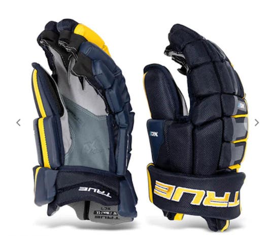 New True Xc7 Hockey Glove Navy Gold 11"