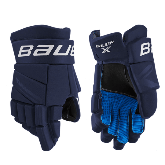 New Bauer X Gloves Navy 13"