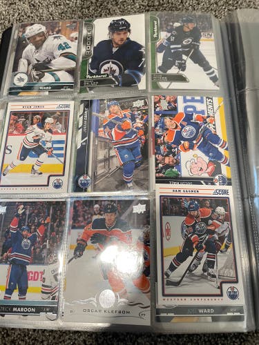 Hockey cards and binder