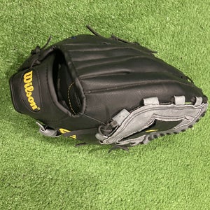Black Used Kid Pitch (9YO-13YO) Wilson A360 Right Hand Throw Baseball Glove 12"