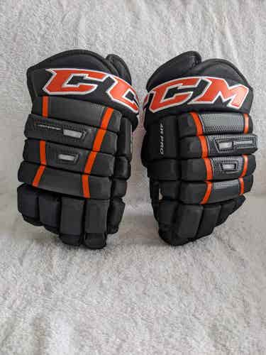 CCM 4 Roll Pro Team Gloves Black/Orange 13" USED - GREAT CONDITION