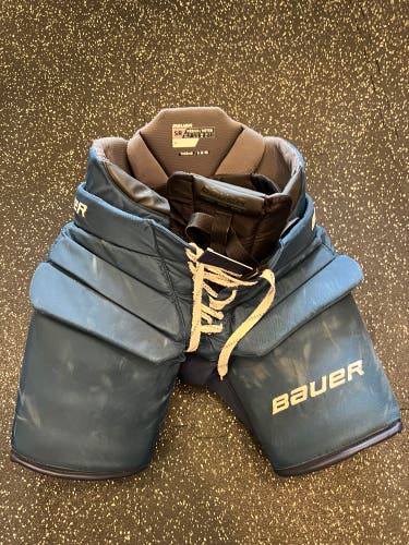 Used Navy Senior Medium Bauer  Pro Hockey Goalie Pants